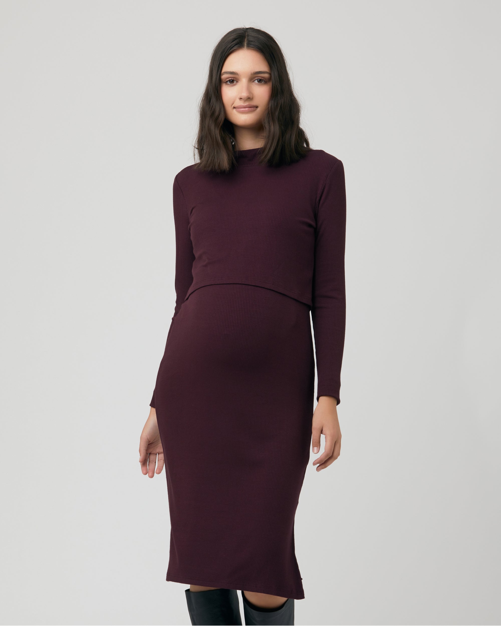Ripe Maternity 'Tillly' Rib Dress - Dusty Coral - Little Miracles