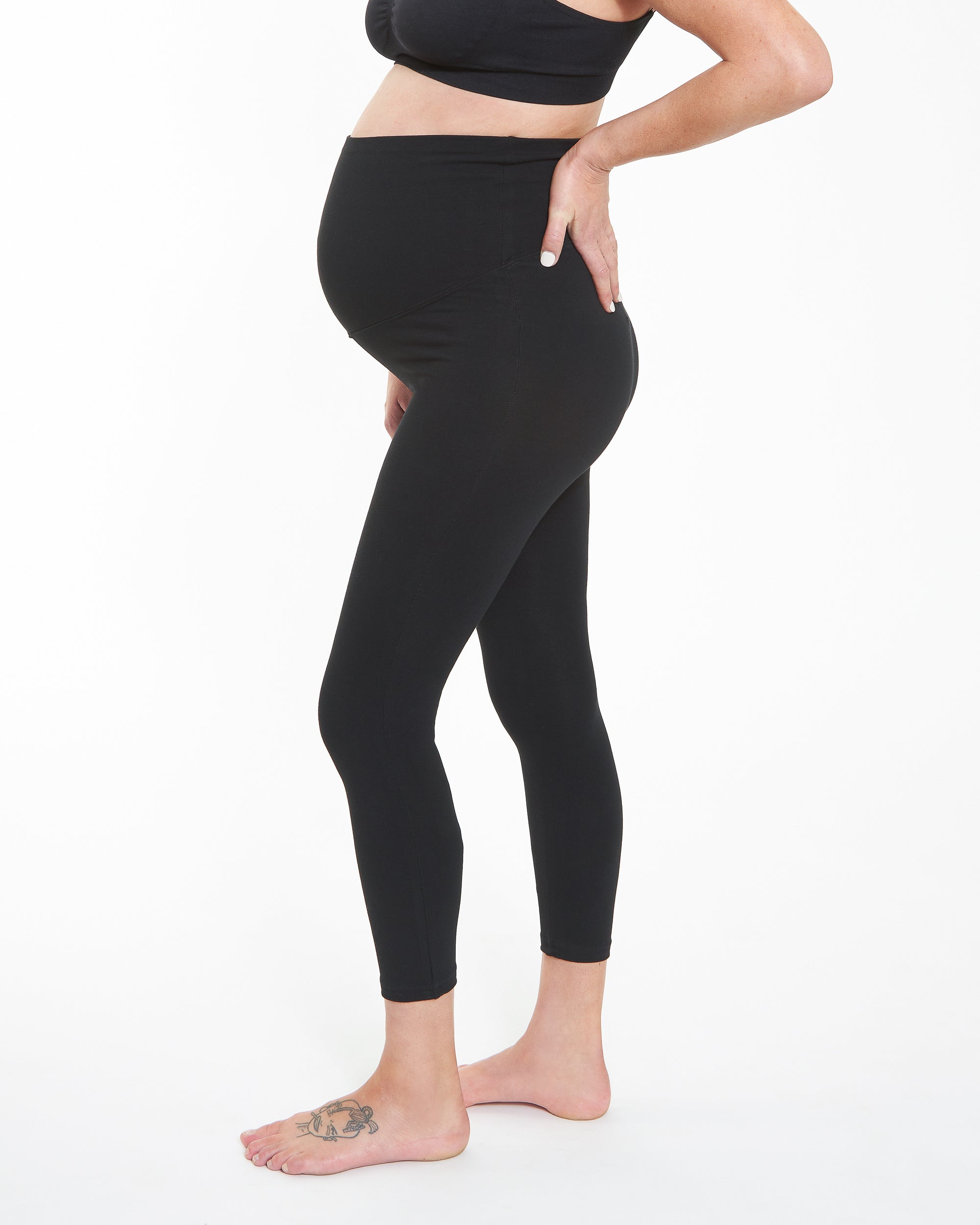 Active Over Tummy Crop Legging - Black