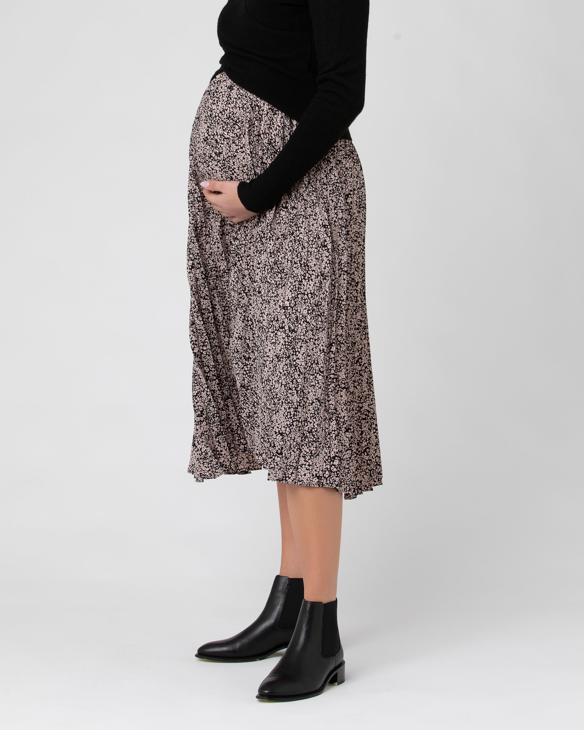 Maternity Lexie Satin Midi Skirt – Ingrid+Isabel