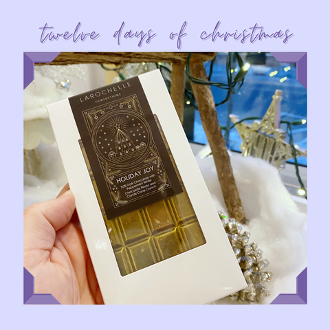 larochelle holiday joy chocolate with festive setting