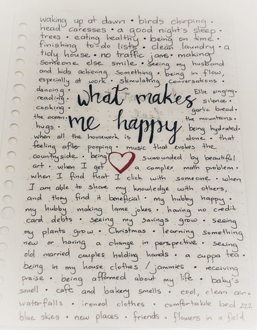 Journaling - what makes me happy