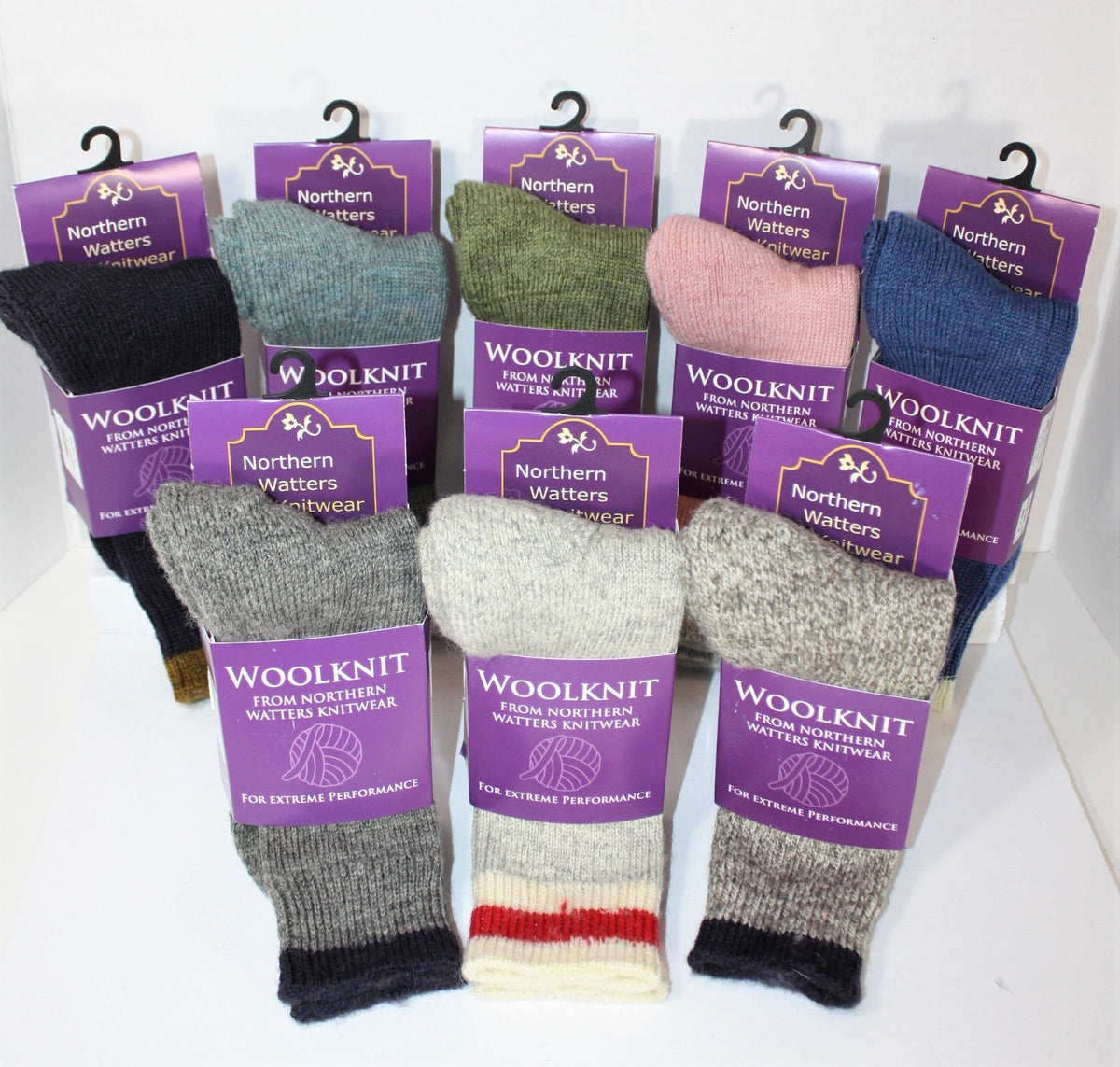 Ladies Mid Calf Wool Knit Sock - Apple — Northern Watters Knitwear ...