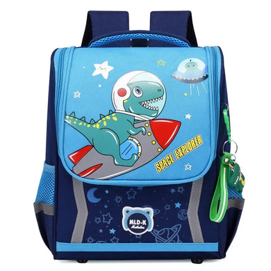 Schulrucksack mit Dino Astronauten Motiv (37x26x13.5cm)