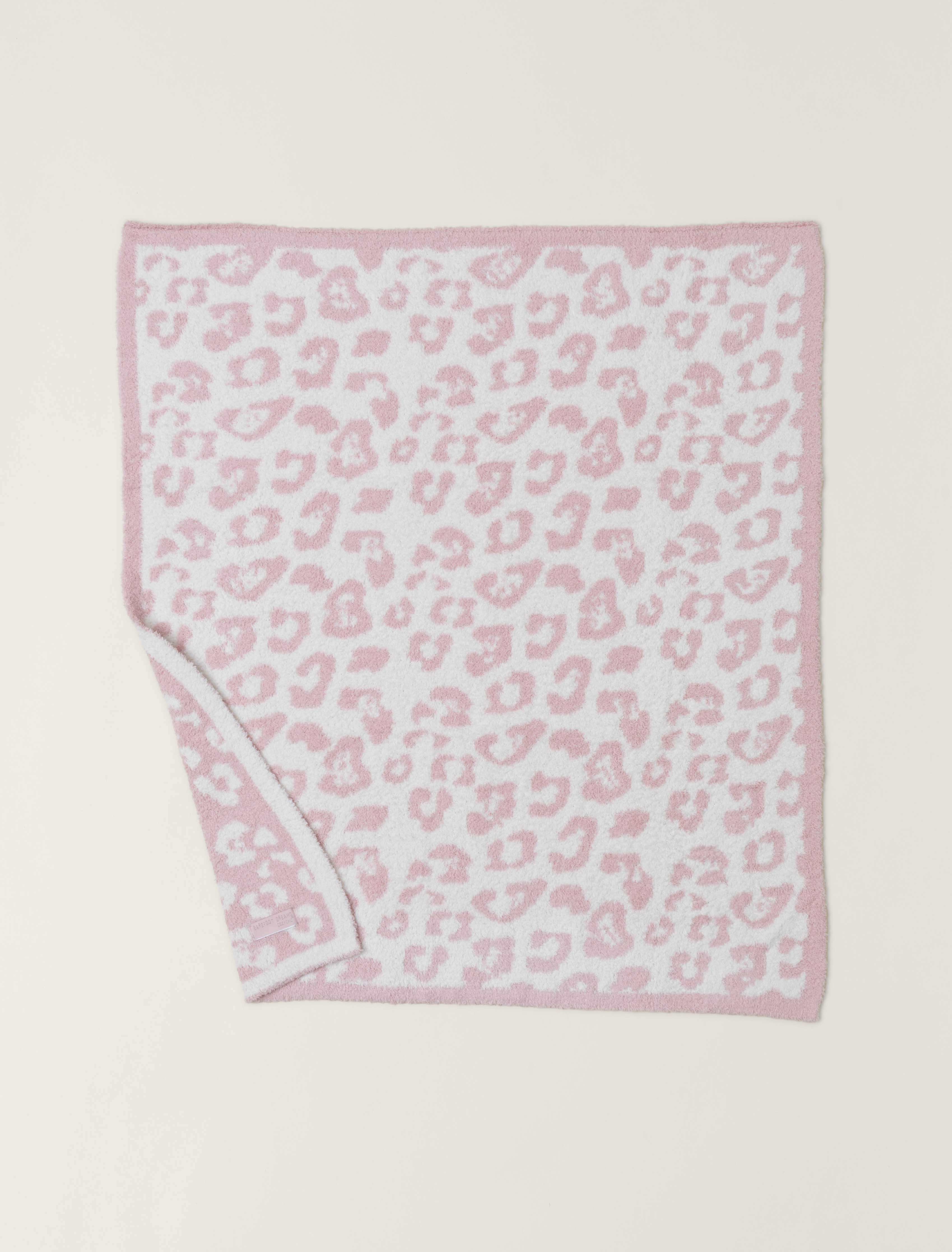 Barefoot Dreams CozyChic ABC Blanket (Dusty Rose & Cream)