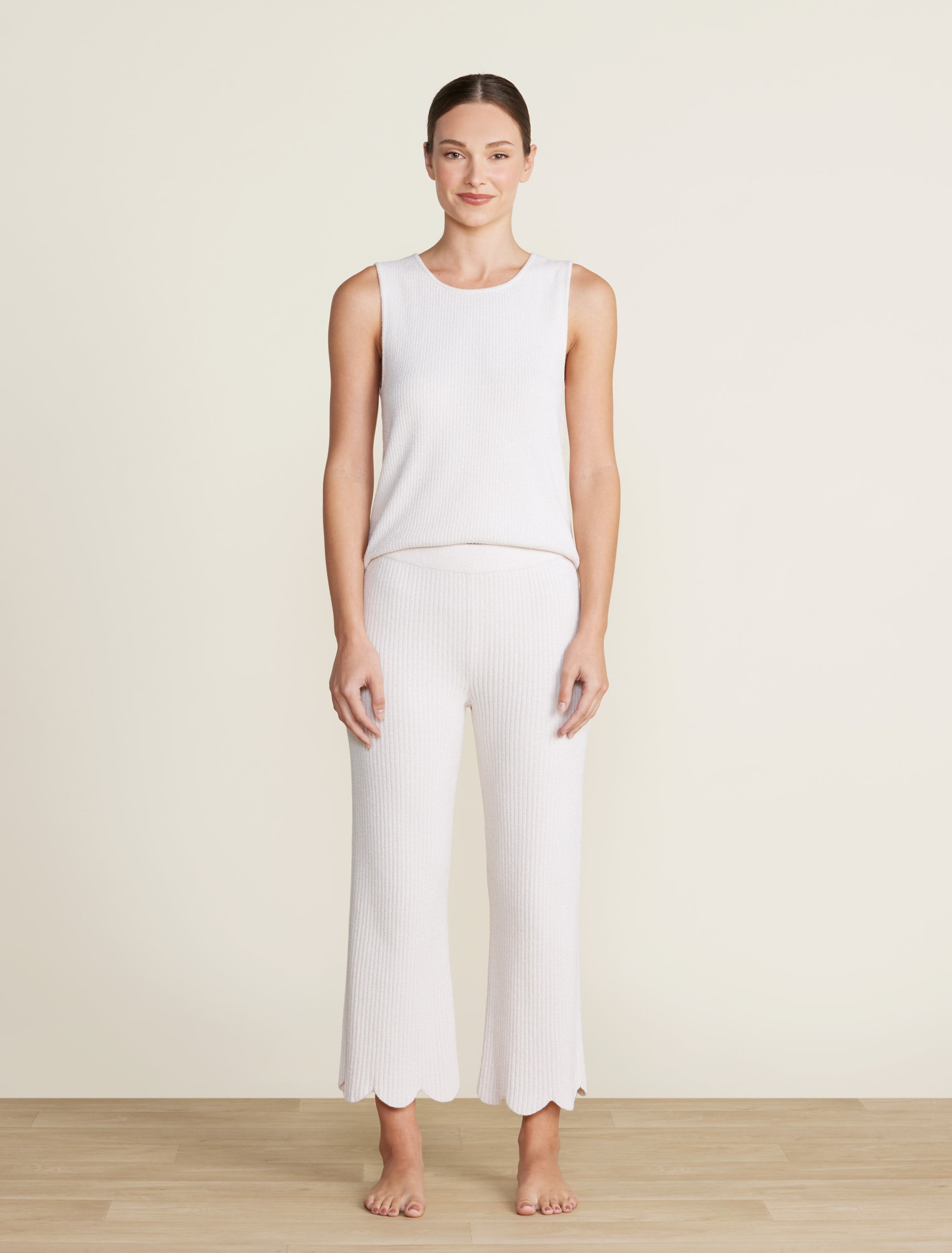 TEXTURED COMFORT TROUSERS - Oyster-white