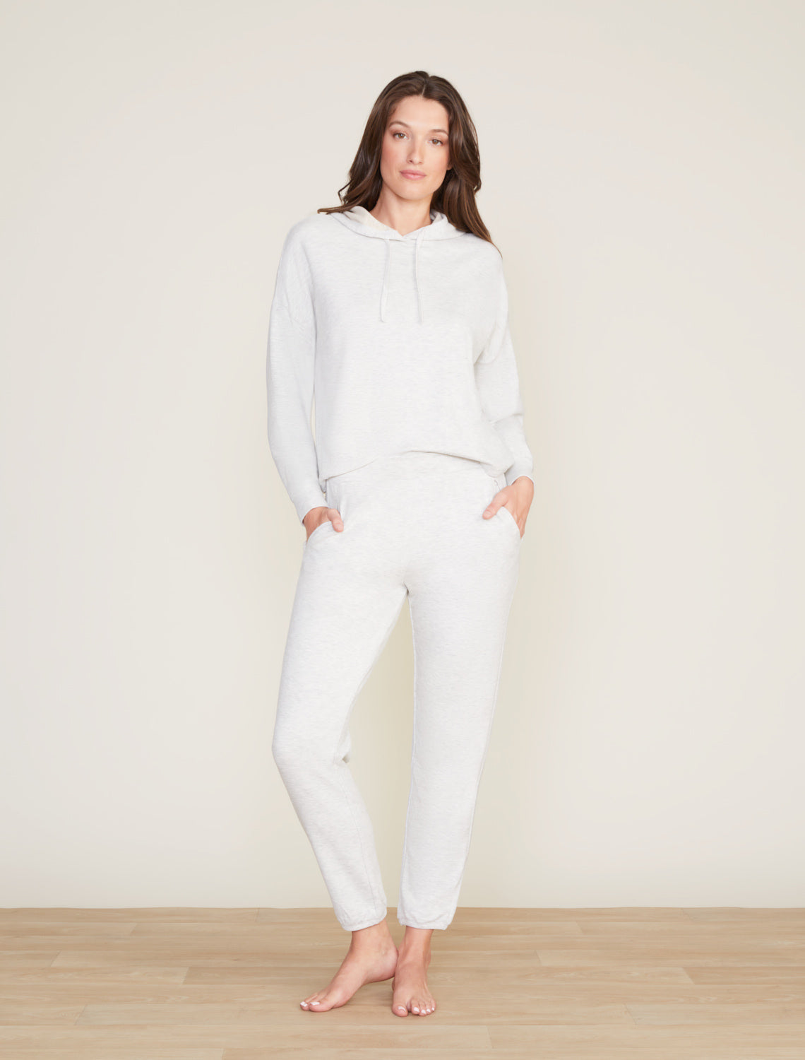 Malibu Collection® Butter Fleece Jogger, Heathered Cream / XS