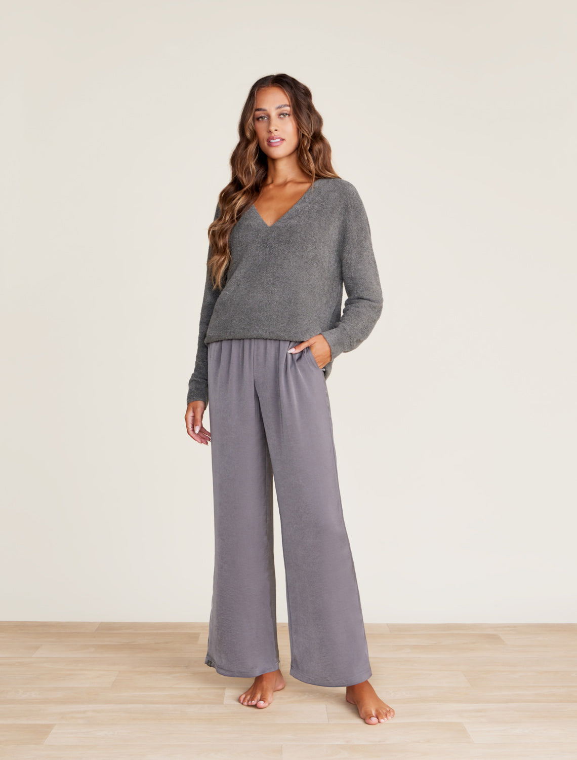 Barefoot Dreams Cozychic Ultra Light Slouchy Pullover in Pacific