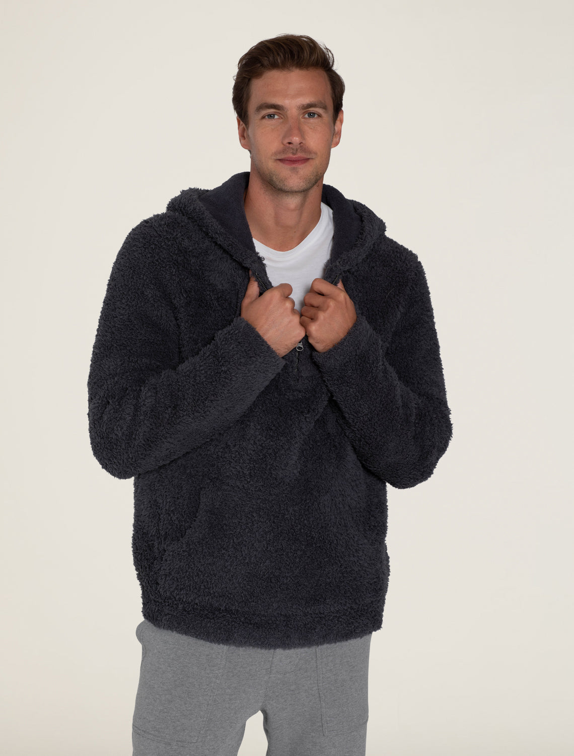 CozyChic® Men's Shearling Hoodie | Barefoot Dreams® Official Site ...