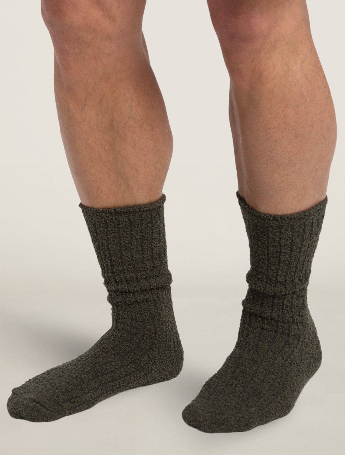 FINAL SALE Barefoot Dreams Cozychic Heathered Mens Socks in Beach