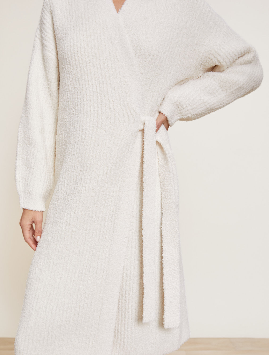 Cozy Chic Side Tie Bath Robe, Almond