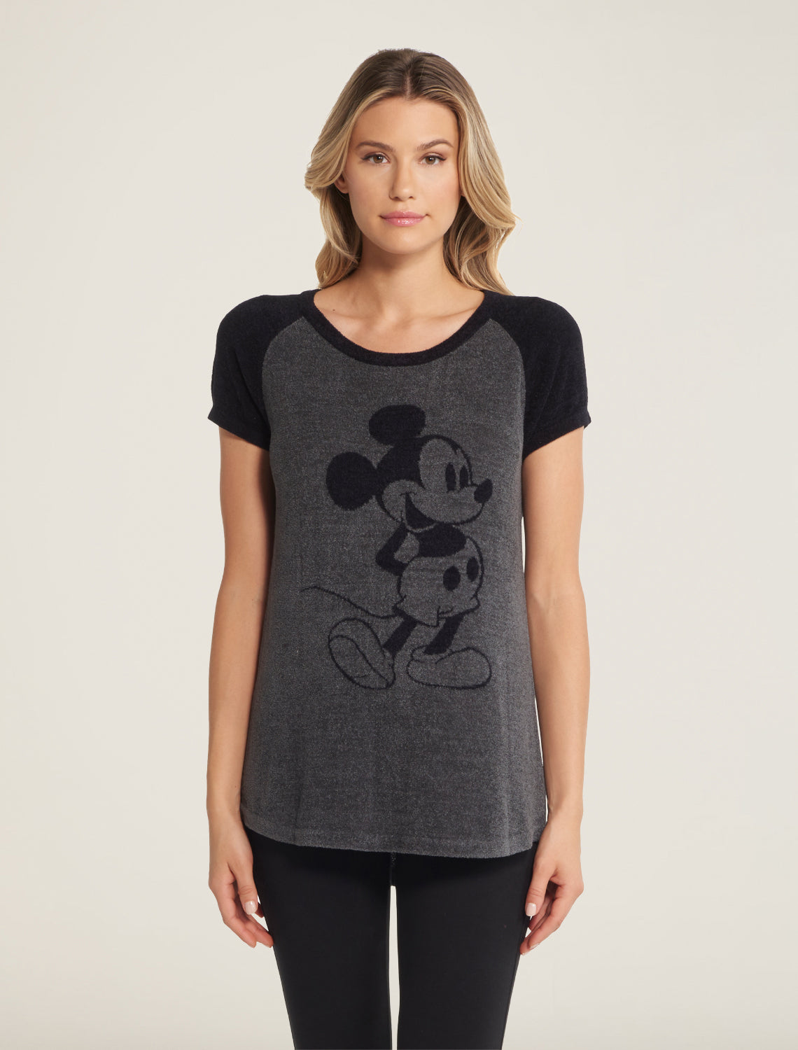 Disney Shirt for Women - Classic Mickey Mouse V-Neck - Red-A