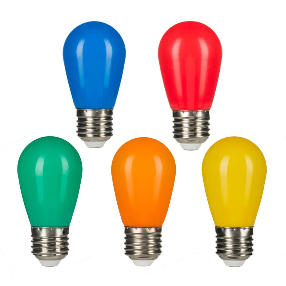 Image of LED Leuchtmittel Set farbig 5 Stck E27 ST45 Tropfenform 1W