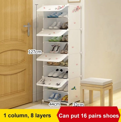 Modern Shoe Rack Plastic Metal Large Shoe Boots Cabinet Organizer