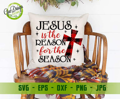 Jesus is the reason for the season svg; Christian svg; Buffalo Plaid Svg; Merry Christmas svg; Nativity svg; Jesus svg digital item by gaodesigns.store