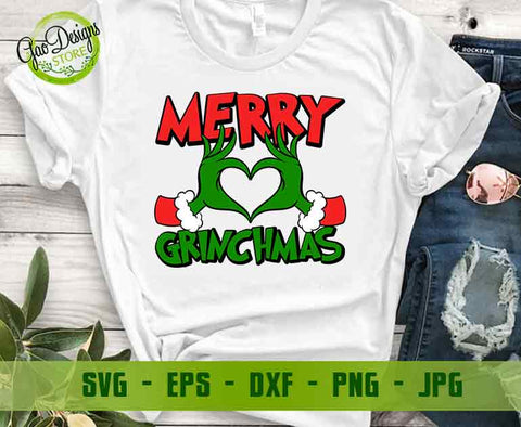 Merry Grinchmas Svg, Grinch heart hands svg, Funny Christmas Svg, Grinch svg, Christmas Shirt svg