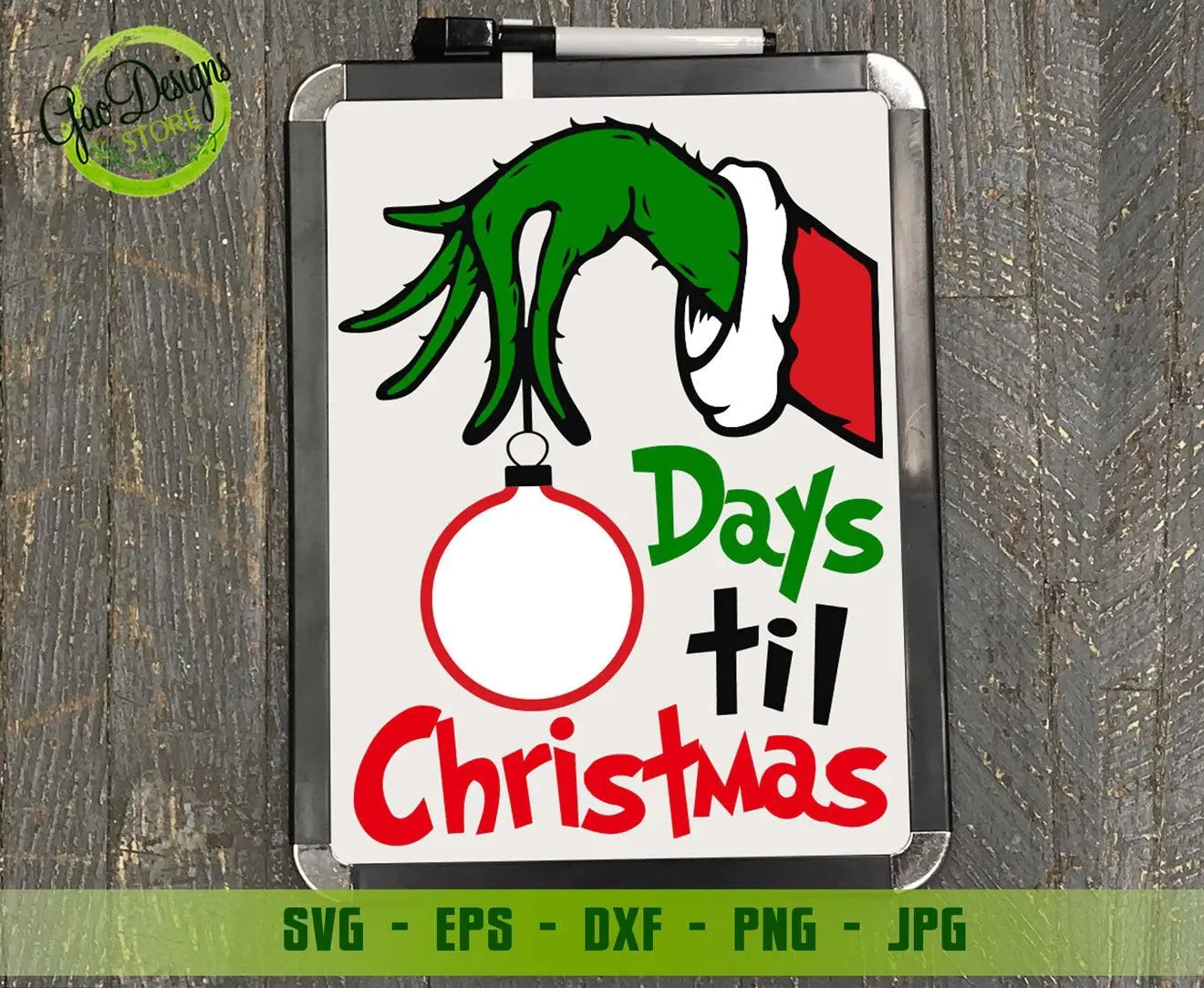 Grinch Hand Countdown Days Until Christmas SVG File, Grinch Christmas