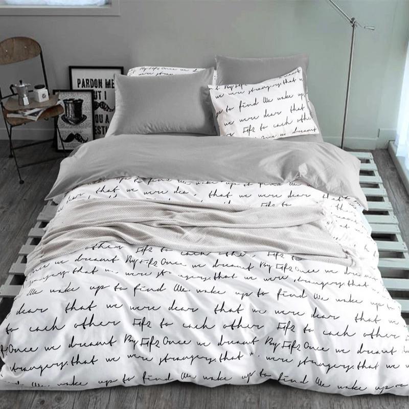 Letter Printing Duvet Cover Sets King Activity Bedding Sets Ru Usa