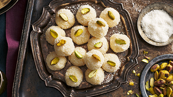 Enjoy these delightful Coconut Ladoos as a sweet treat during Diwali