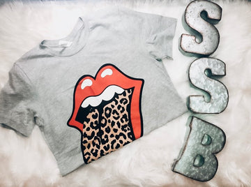 Leopard Rolling Stones Tee