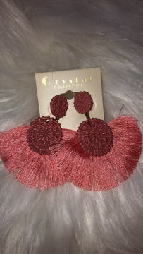 Coral Tassel Earrings