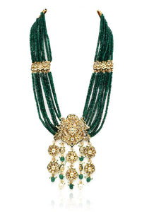 Sabiha Kundan Necklace Set - Green