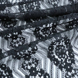 corded black lace guipure fabric for dressmaking