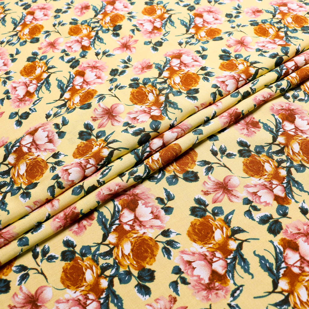 Viscose Lawn fabric | Rose flower design | ClothControl – Cloth Control