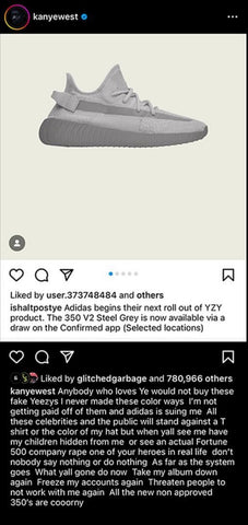 adidas yeezy kanye west instagram