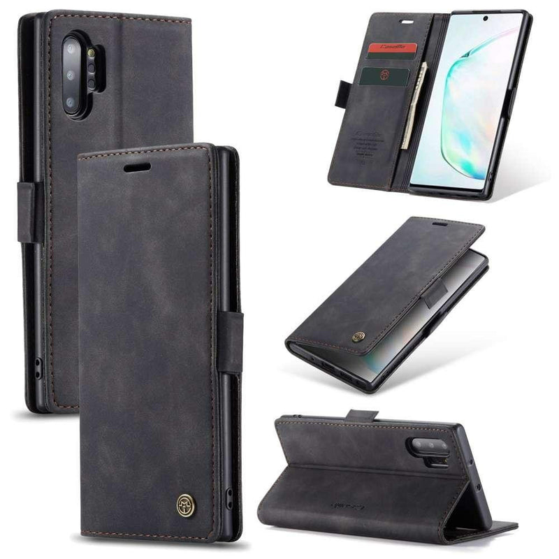 Retro Wallet Slim für Samsung Note 20 Schwarz-Handyhüllen.de