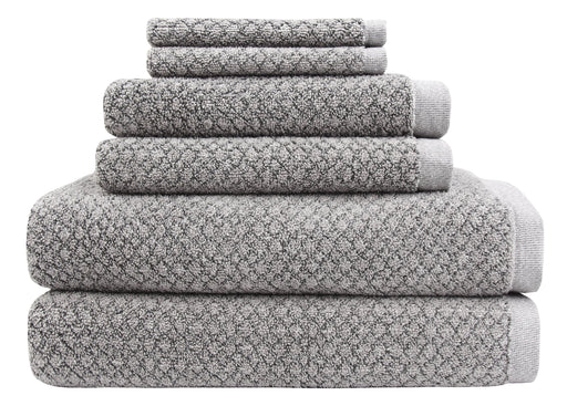 Diamond Jacquard Towels 6 Piece Bath Towel Set, Dusk (Grey Blue)