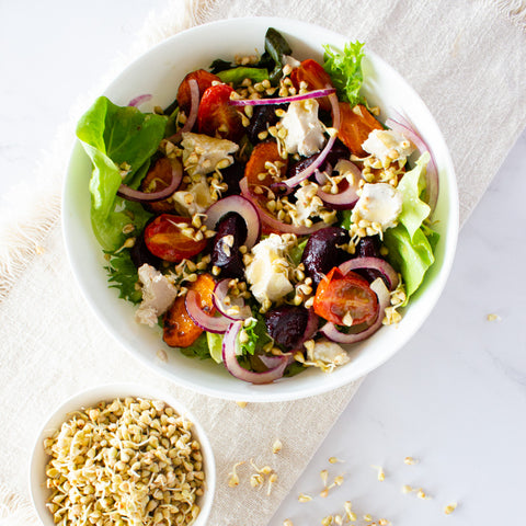 sprouted buckwheat salad
