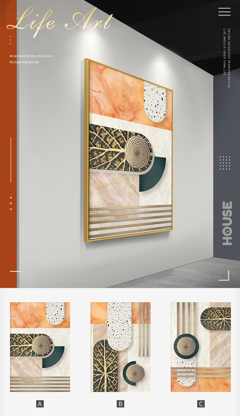 Abstract Architectural Style Wall Art Fine Art Canvas Prints Textural Terrazzo Design Pictures For Modern Loft Contemporary Living Room Home Interior Decor