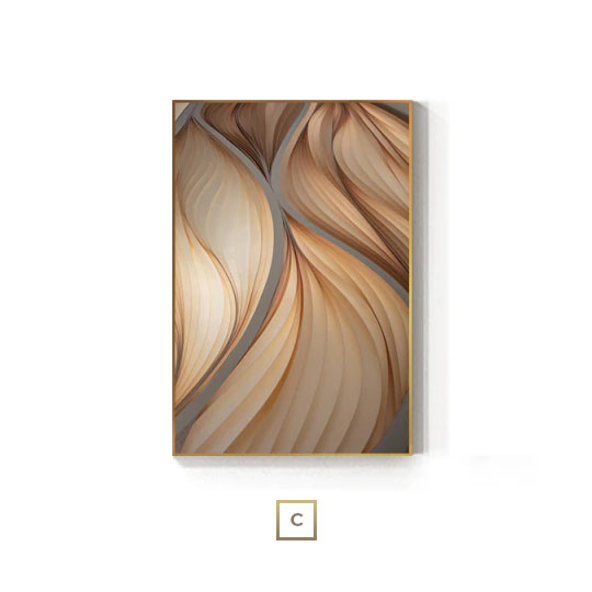 Abstract Flowing Lines Gray Brown Beige Wall Art Fine Art Canvas Prints Modern Pictures For Living Room Bedroom Dining Room Home Office Interior Decor