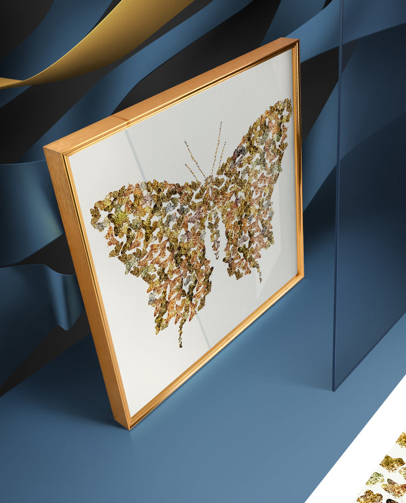 Abstract Golden Butterfly Wings Wall Art Fine Art Canvas Prints Fashion Pictures For Bedroom Living Room Stylish Art For Glamorous Home Interiors Luxury Decor