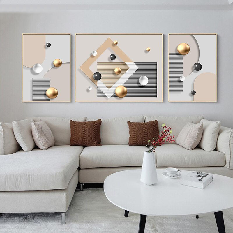 Abstract Spherical 3d Effect Minimalist Wall Art Fine Art Canvas Prints Modern Aesthetics Pictures For Contemporary Living Room Luxury Home Office Interiors