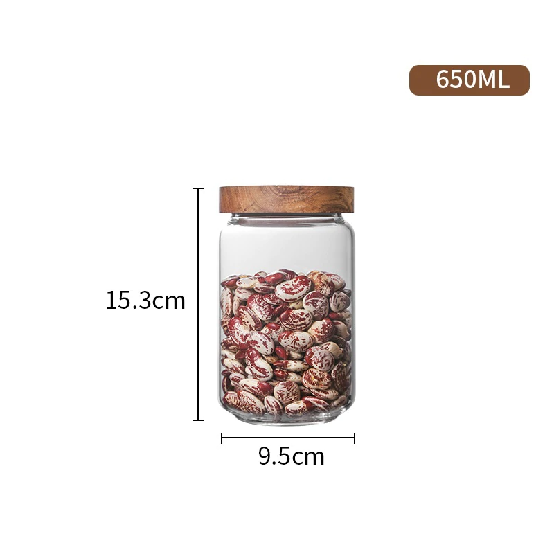 Airtight Food Storage Glass Jars With Bamboo Lid Stylish & Practical Jars For Storing Coffees Tea Leaves Grains Beans Spices Herbs etc