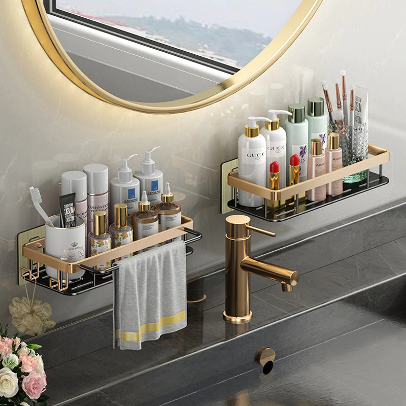 Aluminum Bathroom Shelf For Shampoo Conditioner Cosmetics Storage Washroom Shelving Alu Kitchen Shelf