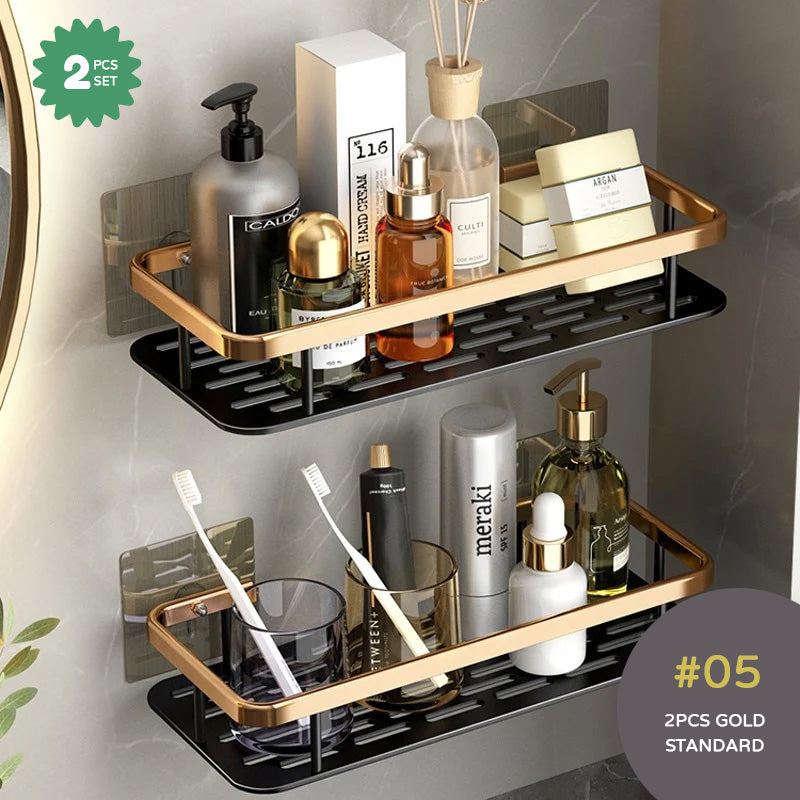 Aluminum Bathroom Shelf For Shampoo Conditioner Cosmetics Storage Washroom Shelving Modern Kitchen Shelf Sundries Organizer