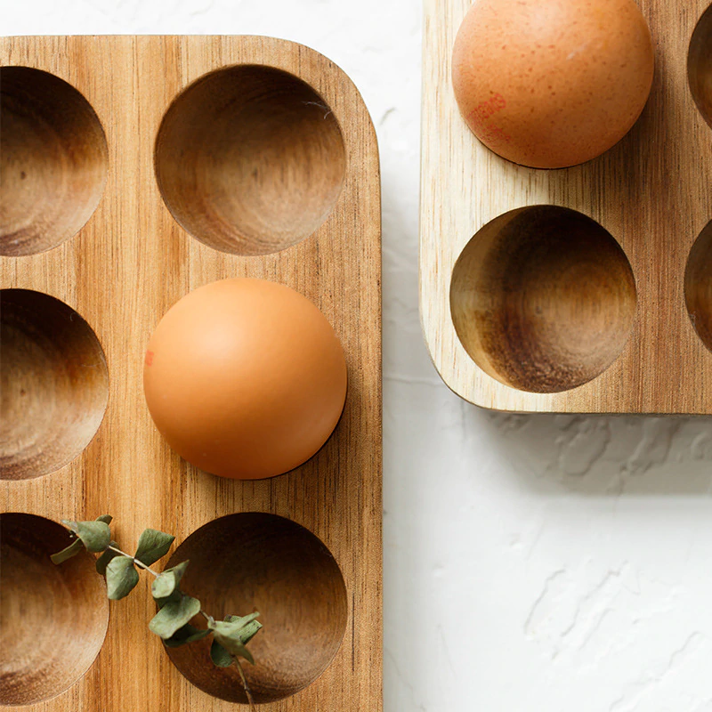 Authentic Japanese Style Egg Holders Natural Wood Trays For Serving Storing Eggs Kitchen Table Organizer Wooden Egg Racks