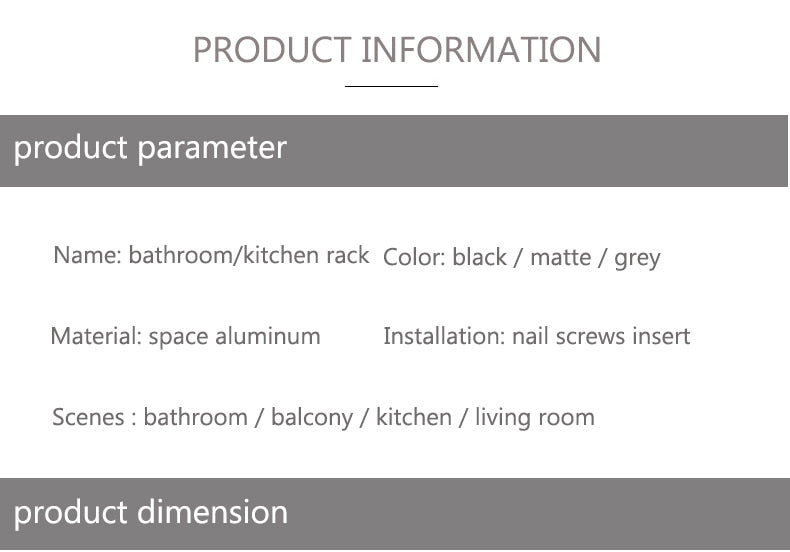 Bathroom Corner Shelf Modern Aluminum Single Tier Bathroom Racking Space Organizer For Convenient Storage Of Cosmetics etc Black/Matte/Gray