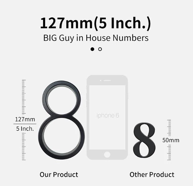 Big House Numbers For Front Door Porch 127mm Waterproof Zinc Alloy Floating Numbers Polished Edge Smooth Touch Front Door Decoration