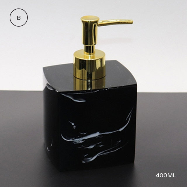 Black Marble Design Bathroom Accessories Set Toothbrush Holder Tissue Box Storage Tray Soap Dispenser For Luxury Hotel Home Office Washroom Supplies