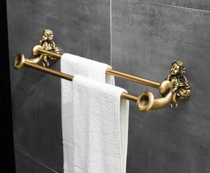 Bronze Angel Bathroom Fittings Soap Dish Robe Hook Cup Holder Toilet Paper Holder Glass Shelf Towel Bath Neo Classic Home Deco Washroom Bathroom Hardware