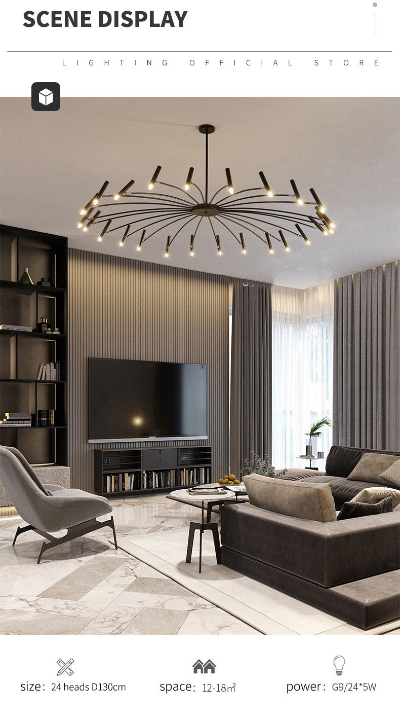 Contemporary Interior Lighting LED Chandelier Modern Ceiling Light Fixture For Luxury Loft Apartment Living Room Architectural Lighting Design