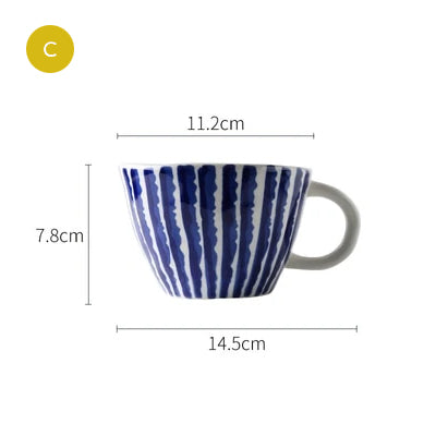 Creative Ceramics Handmade Coffee Mug Tea Cup Hand Painted Teacup Breakfast Teacup With Handle Modern Nordic Style Pottery Drinkware Kitchen Tableware