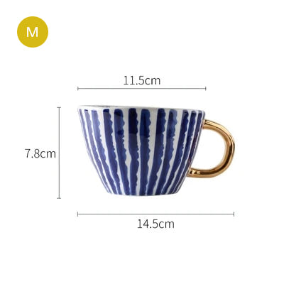 Creative Ceramics Handmade Coffee Mug Tea Cup Hand Painted Teacup Breakfast Teacup With Handle Modern Nordic Style Pottery Drinkware Kitchen Tableware