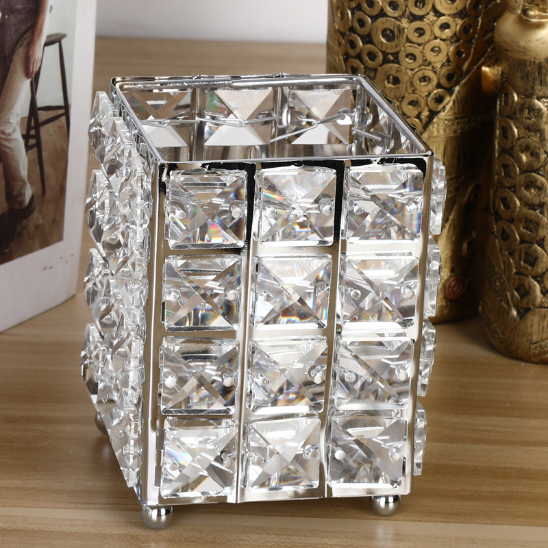 Fashion Bling Cosmetics Storage Pots For Makeup Brushes And Beauty Sundries Dressing Table Accessories For Girls Bedroom Glam Decor