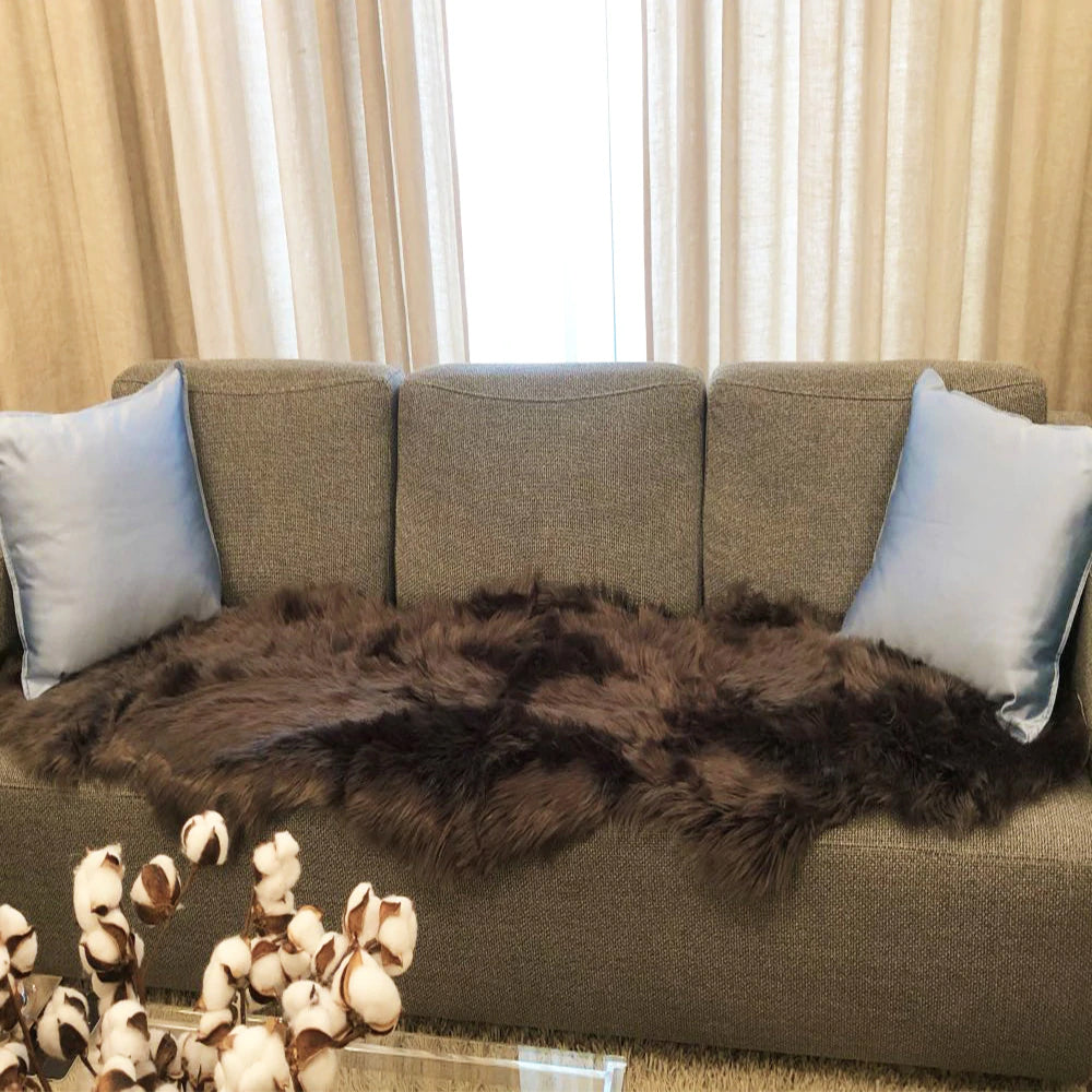 Furry Faux Sheepskin Rug Sumptuous Shaggy Fake Fur Rug For Bedroom Living Room Non-Slip White Black Beige Plush Sheepskin Mat