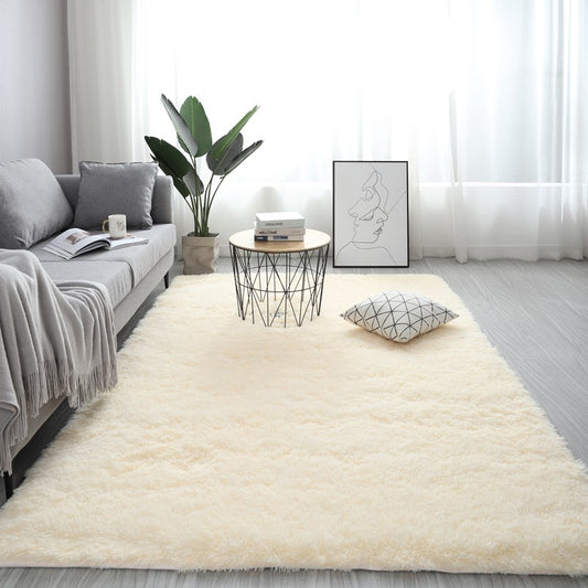 Thick Soft Plush Pile Area Rug For Living Room Deep & Fluffy Non-Slip Mat White Carpet For Modern Home Decor - Multiple Colors & Sizes