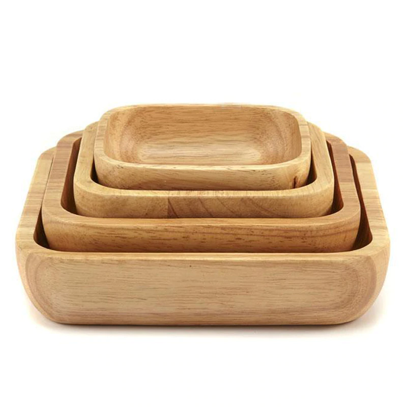 Handcrafted Solid Wood Fruit Bowls For Salad Snacks Wooden Serving Bowls For Kitchen Dining Room Wooden Tableware 4 Sizes